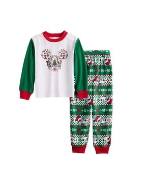 Disney Mickey Mouse Christmas Pajamas Toddler 2T Boys NEW Holiday 2 Piece Set